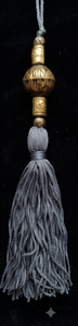 <b>Key</b> <b>Tassel</b> Decorative Brass Ring Gray Rayon Fringe Hanging Accessory - Product Image 6