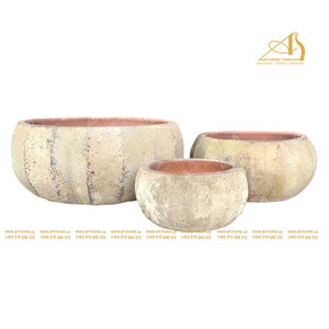 Pot de fleurs en céramique moderne galvanisé marron Art-home Ceramics AN546H110 pour la maison, l'hôtel, le jardin, l'intérieur/l'extérieur, les mini-paysages, les plantes - Product Image 1