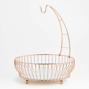 High Quality Rose Gold Luxury Fruit Basket with White Marble Display Stylish Storage Kitchen Tabletop Rack Latest Style - Product Image 4