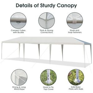 10 X 30 Feet Wedding & Party Gazebo <b>Canopy</b> <b>Tent</b> with Connection Stakes and Wind Ropes - Product Image 6
