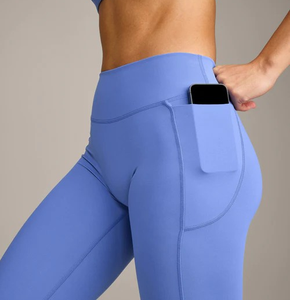 Leggings de fitness pour femmes, personnalisables avec logo OEM, vente en gros, effet push-up et rehaussement des fesses, taille haute avec poches, pantalon de sport, mode décontractée - Product Image 5