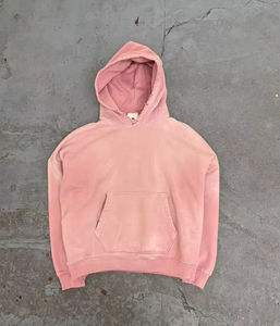Sudadera con capucha personalizada al por mayor para hombre, 350 g/m², forro polar, estilo streetwear, teñida en prenda, para marcas de streetwear estadounidenses, proveedor mayorista. - Product Image 2