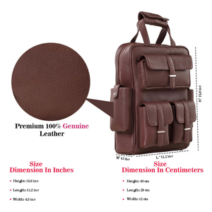 Unisex Personalized Brown Leather Roll Top <b>Backpack</b> Zipper Hasp Closure <b>Travel</b> Laptop <b>Bag</b> Fashion Waterproof Great - Product Image 6