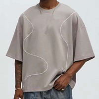 T-shirt délavé à l'acide de qualité supérieure, nouveau design tendance, personnalisé, 300 g/m², effet soleil, t-shirt vierge de haute qualité pour streetwear, délavé à l'acide.
