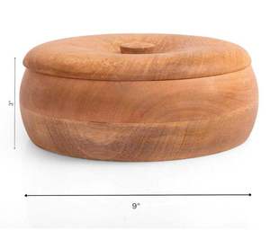 Magnifique boîte à chapati en bois au design élégant, conteneur à roti fait main pour la cuisine et la table à manger, boîte à chapati ronde en bois unique - Product Image 6
