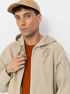 Modern Minimalist Plain <b>Fleece</b> Full Zip Up Hooded <b>Jacket</b> Men Deep Side Pocket Solid Color <b>Thick</b> Cotton Warm - Product Image 5