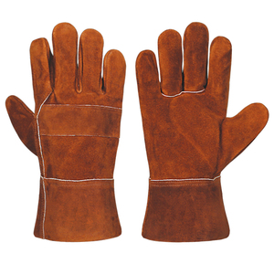 Leather Safety <b>Gloves</b> Heat Resistance Abrasion Resistant Smooth Texture Straight Cuff Anti-Heat Protection - Product Image 4