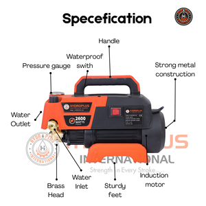 Hydroplus International HYDROPLUS-130 2600W High Pressure Washer 180Bar 10Lmin Portable Outdoor Solar <b>Cleaning</b> <b>Machine</b> Car Bike - Product Image 3