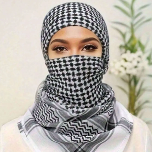 Bufanda Keffiyeh Shemagh árabe en oferta, chal de algodón para invierno, calentador de cuello, cubrecabezas, a prueba de viento, bufanda táctica para camping, para hombres y mujeres - Product Image 2