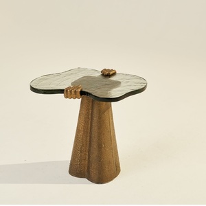 Table d'appoint en métal de forme ronde avec design de branches, table basse de qualité antique, taille personnalisée, en aluminium et laiton - Product Image 6