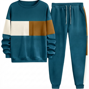 Conjunto Deportivo para Hombre al por Mayor OEM ODM, Ropa Deportiva para Correr, Trajes Deportivos Lisos con Franjas Laterales - Product Image 1
