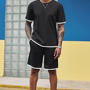 Men 2 Piece Cotton Outfit Manufacturer Cargo Shorts T Shirt Summer OEM Bulk Supply - Product Image 1
