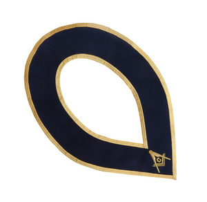 Collier de Maître Maçon Bleu Personnalisé en Velours Bleu avec Bordure Dorée, Régalia Maçonnique, Fabricant OEM - Product Image 1