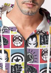 Sweat à capuche zippé intégral en molleton de coton de haute qualité, personnalisable avec logo, style streetwear, épaules tombantes, modèle vierge - Product Image 5