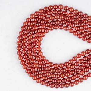 <b>Red</b> Onyx 8mm Round Gemstone Loose <b>Beads</b> Smooth Polished Strand for Bracelet Jewelry Making Wholesale - Product Image 1