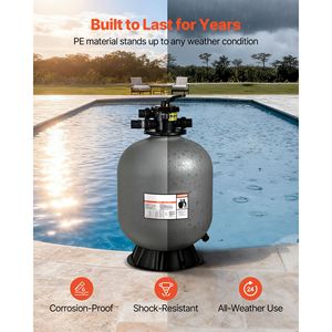 Sistema di Filtraggio a Sabbia in Fibra di Vetro da 24 Pollici, 65 GPM, per Piscine Interrate, Valvola Multiporta a 7 Vie - Product Image 4