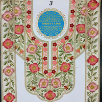 Applique florale ethnique traditionnelle brodée pour col de kurti, fournisseur en gros de vêtements nationaux