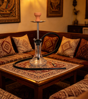 Shisha Chicha Stainless Steel Perak, Dapat Dikustomisasi, Ukuran Besar, untuk Bar KTV, Pipa Shisha Kaca, Outlet Asap, Hookah