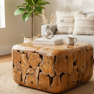 ARTERRA Premium Handcrafted Rustic Teak Root Coffee <b>Table</b> with Natural Texture and Artisan Design for Living Room - Product Image 6