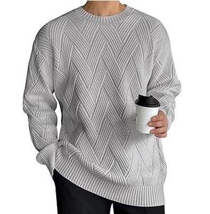 Wholesale New <b>Men's</b> Geometric Knit Sweater <b>Long</b> Sleeve Pullover Autumn Casual Wear Gray 100% Acrylic Regular Fit - Product Image 3