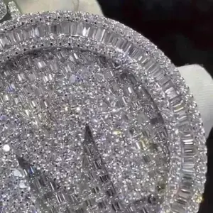 Colgante de Letra Personalizado con Moissanita Real de Corte Brillante Redondo de 3.30Ct, Plata de Ley 925 para Mujer, Marca Tishya Diamond - Product Image 3