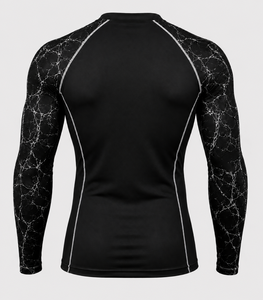 Men's Long Sleeve Rash Guard Black With White Crack Pattern Quick Dry Full Sleeve <b>Compression</b> <b>Shirt</b> for gym ,swim ,and cycling - Product Image 2