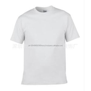 Pure Color 100% algodón cuello redondo blanco Negro Azul Rojo gris manga corta Camisetas en blanco - Product Image 3