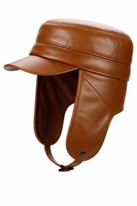 Luxury Cowhide Leather Winter Ear Flap Baseball Cap – Adjustable Cold Weather <b>Hat</b> - Product Image 2