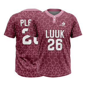 Maillot de baseball personnalisé en gros pour équipe, style 2 boutons, respirant, séchage rapide, polyester, sublimation, chemise de sport - Product Image 1