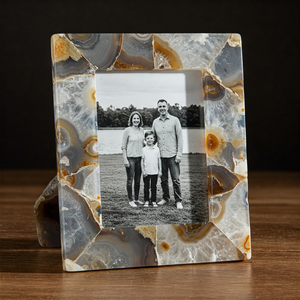 High Quality Bulk Supply Customizable Home Decor Natural Stone Handmade Rose Quartz Agate <b>Photo</b> <b>Frame</b> for Picture Display - Product Image 1