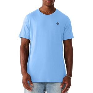 Camiseta de Cuello Redondo para Hombre, Personalizada, Premium, Económica, Azul Cielo, Algodón Jersey Sencillo, Manga Corta, Fabricación de Ropa OEM - Product Image 1