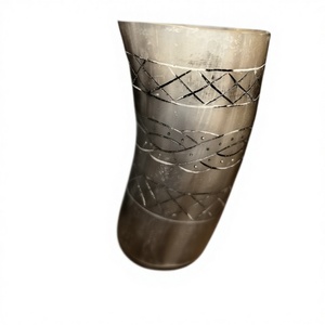 Viking Style Shot Glass Drinking Horn Flagon Title Authentic Buffalo Horn Eco-Friendly Round Shape Traditional Engrav - Product Image 4