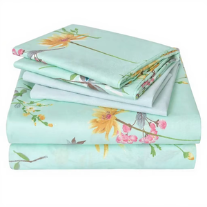 Juego de Sábanas de Microfibra de Alta Calidad con Estampado Botánico de 6 Piezas, con Sábana Plana, Sábana Ajustable y 4 Fundas de Almohada, Venta al Por Mayor - Product Image 1