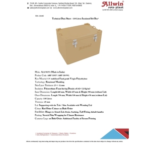 Glacière isotherme 110L en plastique LDPE, bac de rangement robuste avec poignée et couvercle verrouillable pour la pêche et le transport - Product Image 2