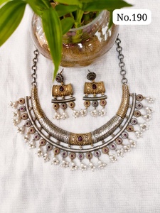 Collier Kunlan élégant plaqué or avec cristaux roses et perles d'imitation pour femmes, bijoux de mariage - Product Image 3