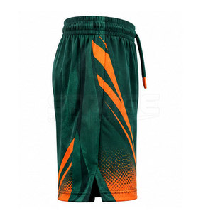 Shorts de basketball style équipe classique, taille à cordon de serrage, respirants, écologiques, tissu 100% polyester, séchage rapide, évacuation de l'humidité - Product Image 4