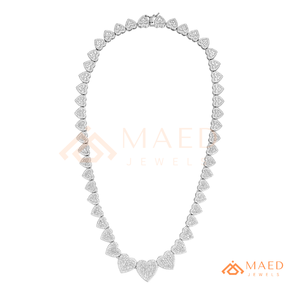 Collar de lujo con moissanita en forma de corazón, cadena de tenis de plata de ley 925, joyería nupcial, regalo para mujer, brillo elegante - Product Image 5