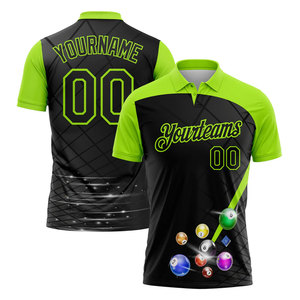 เสื้อบิลเลียดคอวีพิมพ์ลายแบบรีดร้อน ระบายอากาศได้ดี ซับเหงื่อ แห้งเร็ว เป็นมิตรกับสิ่งแวดล้อม แขนสั้น แบบยูนิเซ็กซ์ สั่งทำได้ - Product Image 1