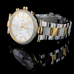 Montre de luxe pour femme avec mouvement mécanique ETA, boîtier en acier inoxydable 30 mm, cadran analogique en verre, résistance à l'eau 100 bars, lunette sertie de diamants, bouton poussoir - Product Image 3
