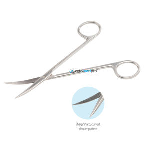 Tijeras de disección Metzenbaum Fino curvadas de 14.5 cm, afiladas, hechas de acero inoxidable de alta calidad, instrumento quirúrgico. - Product Image 1