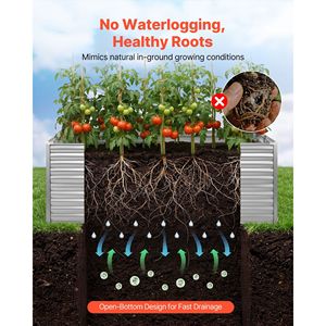 Fioriera Rettangolare Rialzata in Metallo Zincato 8x4x3 piedi, Kit Vaso da Giardino Senza Fondo per Esterni - Product Image 4