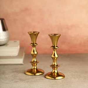 Elegant Golden Metal <b>Taper</b> <b>Candle</b> <b>Holder</b> Stand Decorative Candlestick <b>Holder</b> for Living Room Dining Table Bedroom Home Decor - Product Image 3