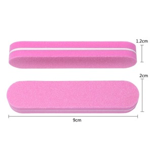 Lima de Uñas de Esponja Rosa de Doble Cara OME, 17.8 cm, Herramienta de Cuidado de Uñas Mini Reutilizable con Diseño de Zebra, Grano 180 - Product Image 1