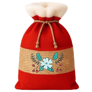 Sac de rangement en jute naturel non laminé avec cordon de serrage, sac de rangement pour cadeaux, 25x31x16 cm, logo personnalisé, vente en gros, OEM, marque privée, modèle SS527I - Product Image 1