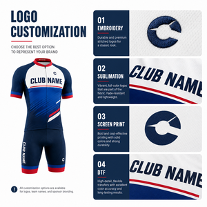 Conjunto de Jersey de Ciclismo Personalizado MEGAMAPLE para Hombre, Rojo, Blanco y Azul Marino, Sublimado, Transpirable, de Poliéster, Fusión sin Costuras, Ride Together - Product Image 5