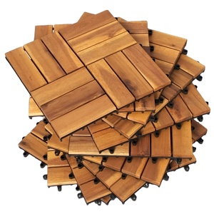 Vietnam Facile à installer Carreaux d'acacia pour terrasse extérieure à emboîtement 300x300mm ou parquet en bois d'acacia 12 lattes - Product Image 1