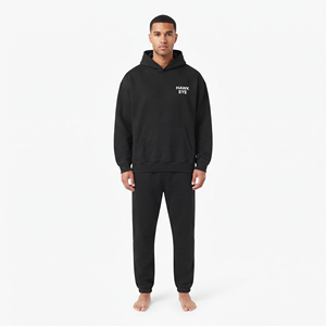 Ensemble de survêtement pour homme de qualité supérieure, sweat à capuche et pantalon de jogging, logo personnalisé, 2 pièces, vêtements de sport décontractés - Product Image 6