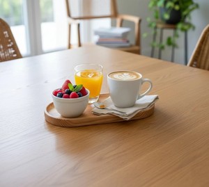 Plateau de service ovale en bois massif, design classique, fait main, durable, écologique, pour plats et assiettes - Product Image 5