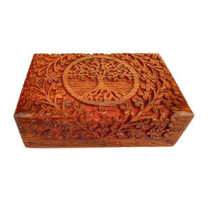 Caja Organizadora de Joyas Moderna y Ecológica de Madera para Mujer, Tallada a Mano con Diseño Decorativo Intrincado, Compartimentos para Almacenamiento de Joyas - Product Image 6