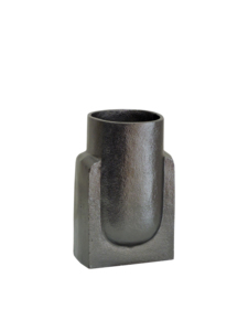 Modern Metal Flower <b>Vase</b> - Heavy Industrial Style Textured Bud <b>Vase</b> for Minimalist Home Decor, Tabletop Centerpiece Decoration - Product Image 1